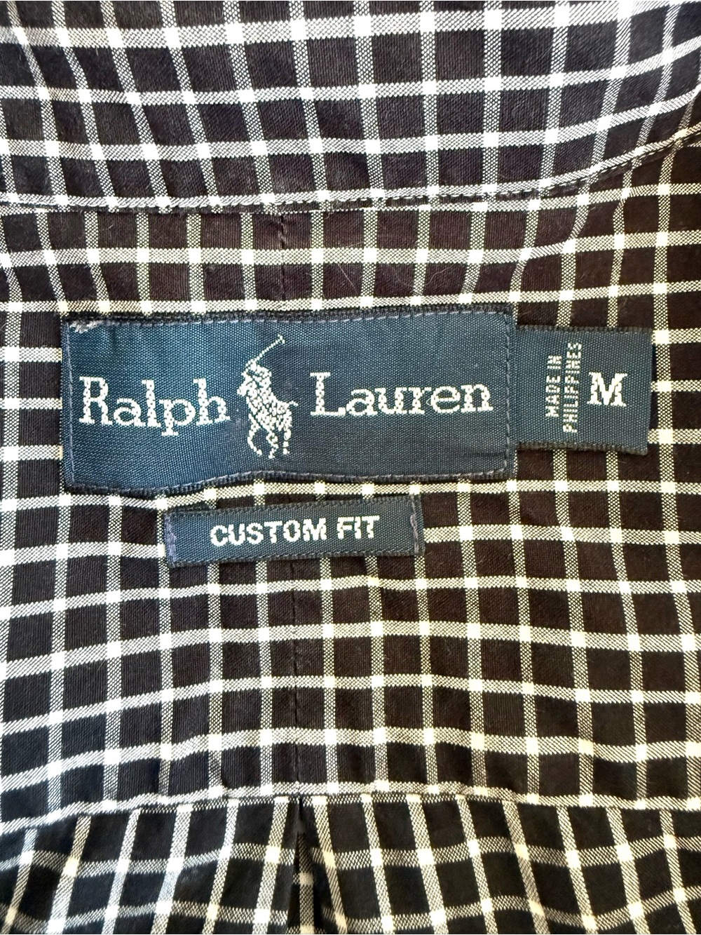 Ralph Lauren Polo Black & White Windowpane Button-Down Shirt M Preppy Academia - Picture 6 of 10